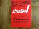 1973 Camaro Visor Sleeve Factory Gm Original For Seat Belt Warning 9623961. Fixed Price $169.95.