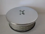 Chrome 6 3/8" Flat Top Paper Element Air Cleaner 1/8" 4 Bbl Carb #5229/PA. Fixed Price $29.99.
