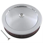 Summit Racing Chrome Air Cleaner With Reusable Filter 14" Dia Round 239434. Fixed Price $63.99.
